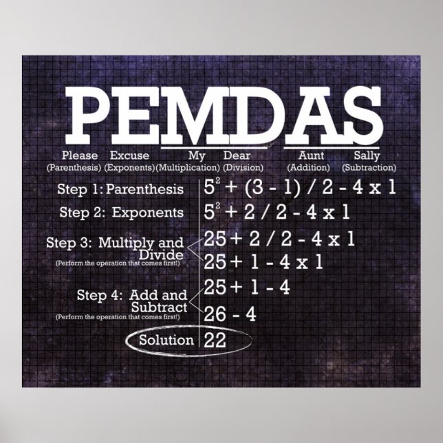PEMDAS Poster (Front)