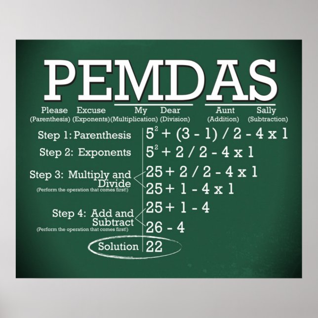 PEMDAS Poster *Updated* (Front)