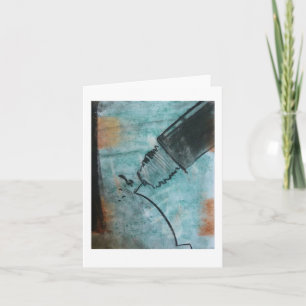"Pen and Ink" greeting card, pastel on paper Card