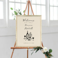 Pen and Ink Whimsical Hand Drawn Wedding Welcome