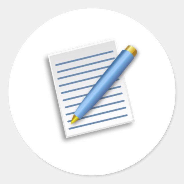 Pen and Notepad Classic Round Sticker (Front)