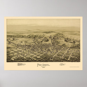 Pen Argyl, PA Panoramic Map - 1894 Poster