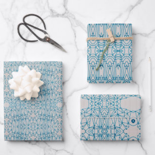 Pen Doodle Wrapping Paper Sheets set of 3