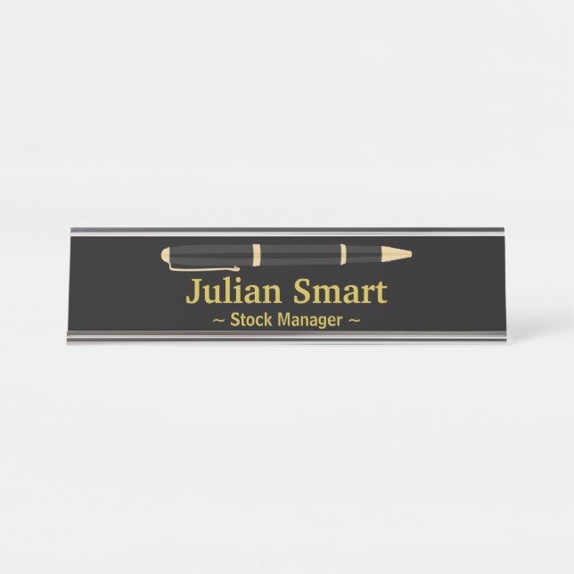 Pen Graphic Desk Name Plate (Front)