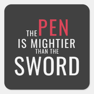 Pen Is Mightier Than Sword Quote Sticker
