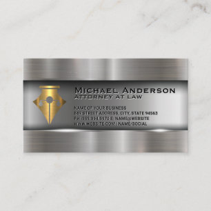 Pen Justice Scales Logo Law Business Card