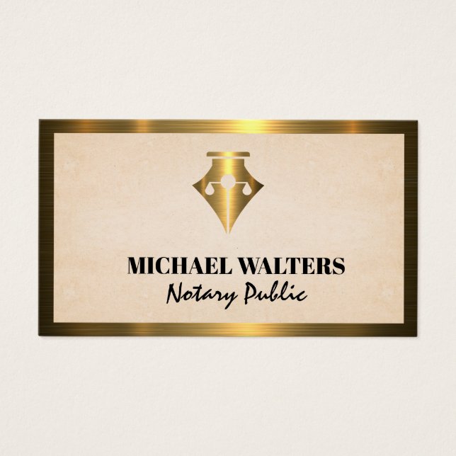 Pen | Legal Scales | Gold Metal Border (Front)