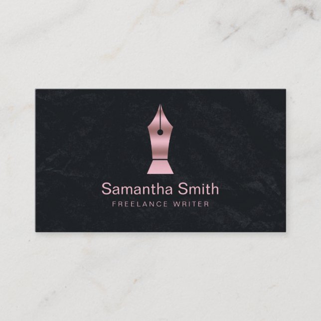 Pen Logo Freelance Writer and Calligraphy Writer Business Card (Front)