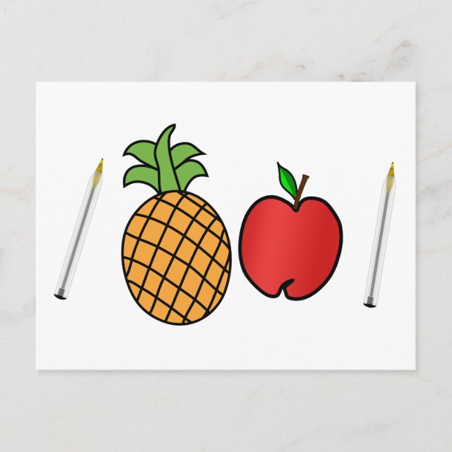 pen pineapple apple pen postcard (Front)