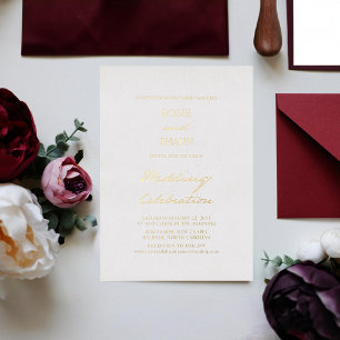 Pen Script Minimalist Calligraphy White Wedding