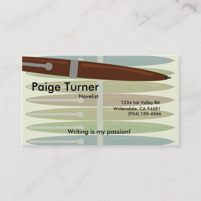 Pen Style Business Card (Front)