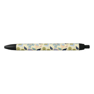 Pen with Organic Leaf Pattern in Soft Tones