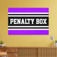 PENALTY BOX Black White Bright Purple Stripes