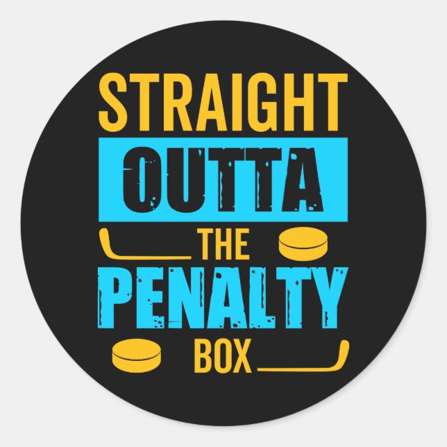 Penalty Box Hockey Classic Round Sticker (Front)