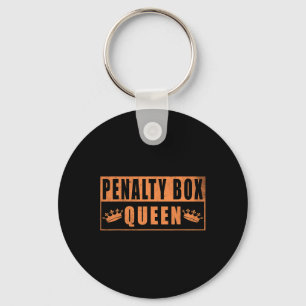 Penalty Box Queen Funny Ice Hockey Key Ring