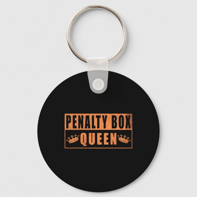 Penalty Box Queen Funny Ice Hockey  Key Ring (Front)