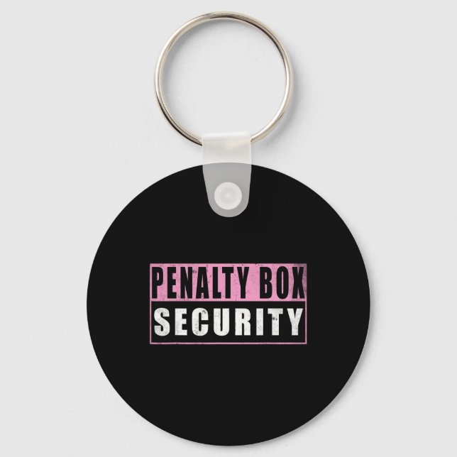 Penalty Box Security Funny Ice Hockey _5  Key Ring (Front)
