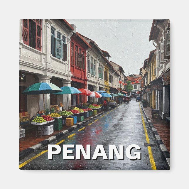 Penang Malaysia Georgetown Travel Magnet (Front)