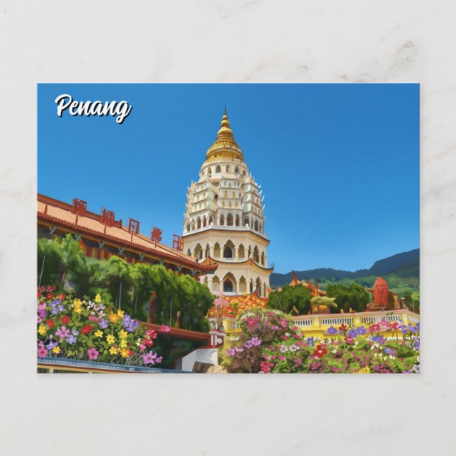 Penang Malaysia Georgetown Travel Postcard (Front)
