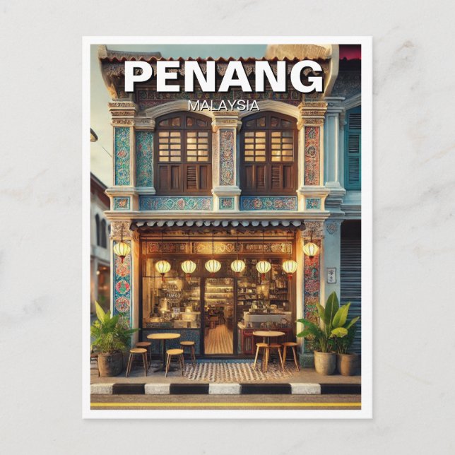Penang Malaysia Shophouse Postcard (Front)
