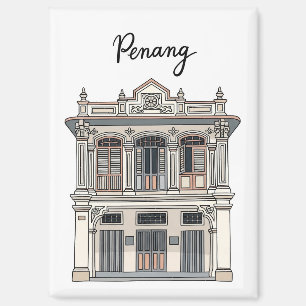 Penang Malaysia Shophouse Storefront Travel Magnet
