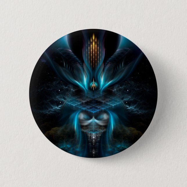 Penapia Fractal Art 6 Cm Round Badge (Front)