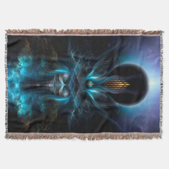 Penapia Fractal Art Throw Blanket (Front)