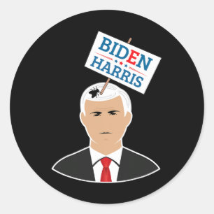 Pence Fly Hair Vote Biden Harris 2020 Debate Funny Classic Round Sticker