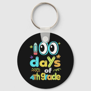 Pencil 100 Days Of 4th Grade 100th Day Of School G Key Ring
