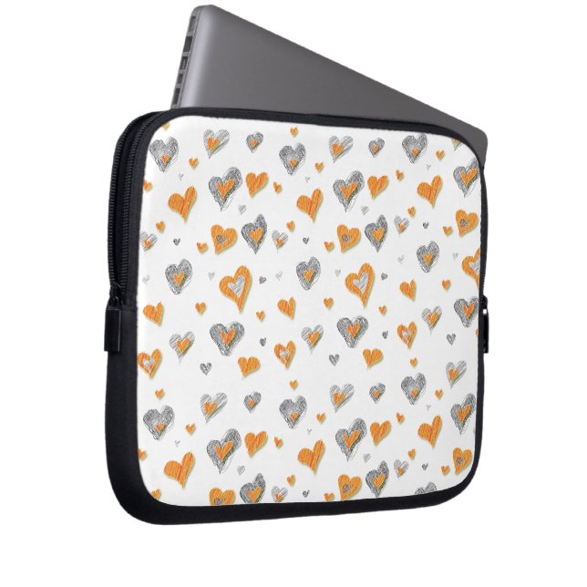 Pencil Art Hearts Laptop Bag (Front Right)