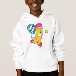 Pencil at Tennis with Tennis racket