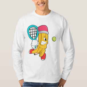 Pencil at Tennis with Tennis racket T-Shirt
