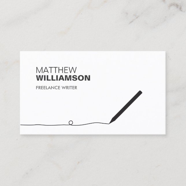 PENCIL BUSINESS CARD FOR AUTHORS & WRITERS (Front)