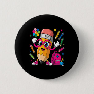 Pencil Character Learn Create 6 Cm Round Badge