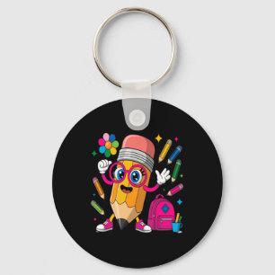 Pencil Character Learn Create Key Ring