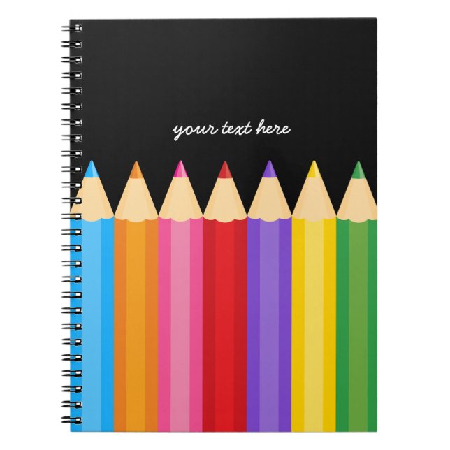 Pencil colours * choose your background colour spiral notebook (Front)