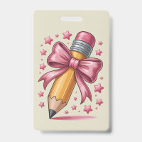 Pencil Coquette Bow Teacher Appreciation School