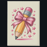 Pencil Coquette Bow Teacher Appreciation School Magnet<br><div class="desc">Pencil Coquette Bow Teacher Appreciation Back To School</div>