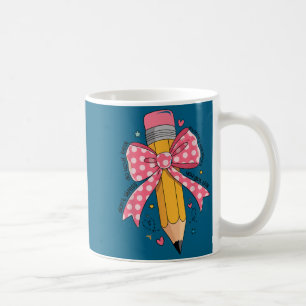Pencil Coquette Bow Test Day Teacher Motivational  Coffee Mug