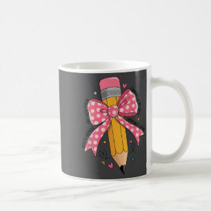 Pencil Coquette Bow Test Day Teacher Motivational  Coffee Mug
