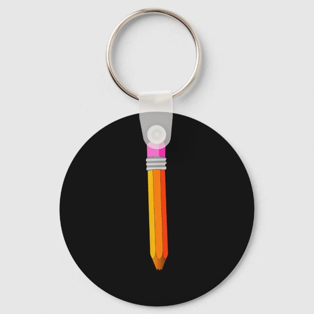 Pencil Costume Shirt Funny Office School Supply Pr Key Ring (Front)