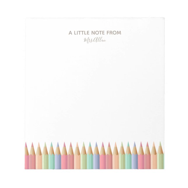 Pencil Crayon Teacher's Notepad (Front)