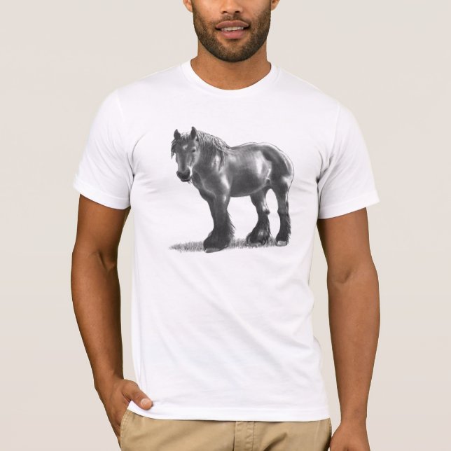 Pencil Drawing of Draught   Horse T-Shirt (Front)