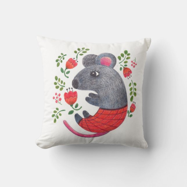 Pencil drawn mouse cushion (Front)