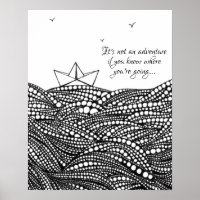 Pencil Drawn Paper boat | motivational text black