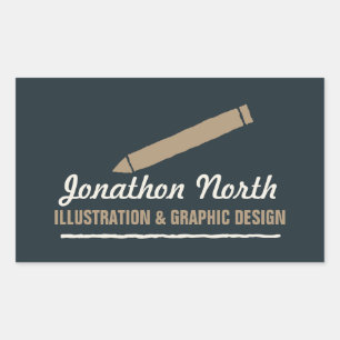 Pencil Graphic Design Tan ID299 Rectangular Sticker