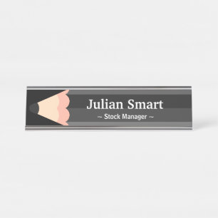 Pencil Graphic Desk Name Plate