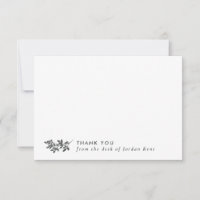 Pencil Grey Branch Thank You From the Desk Of