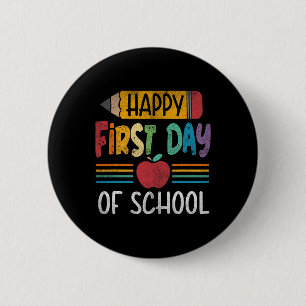 Pencil Happy First Day Of School Teacher Boys Girl 6 Cm Round Badge