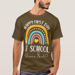 Pencil Hearts Rainbow Happy First Day Of School We T-Shirt